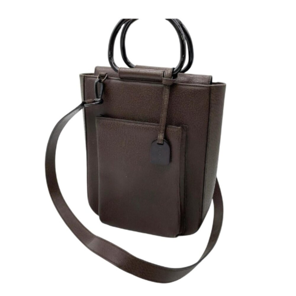 Gucci Brown Pigskin Leather Small Tote Bag